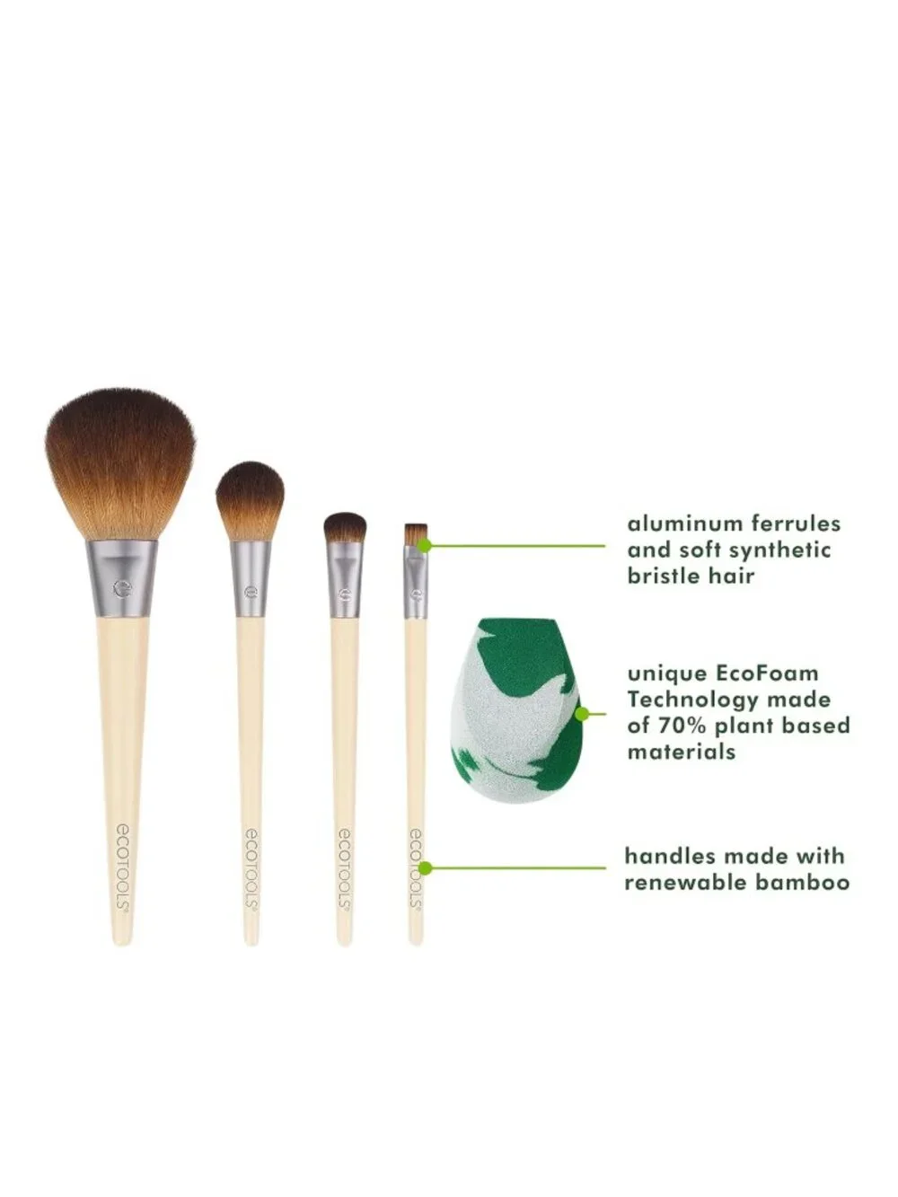 EcoTools Core Five Makeup Brush and Sponge Set For Face and Eyes